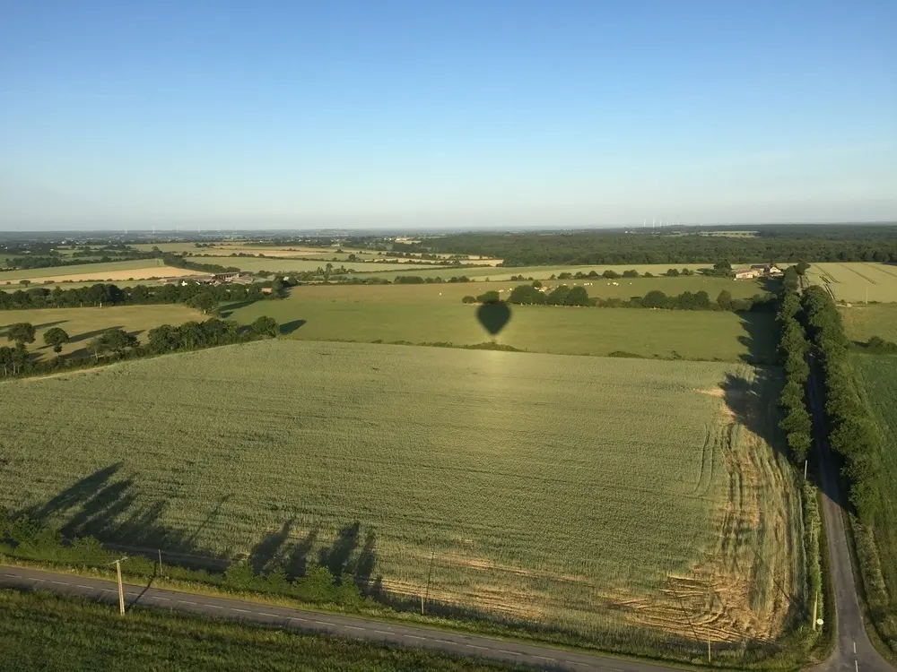 Vol en montgolfière vers La Meilleraye de Bretagne, juin 2015