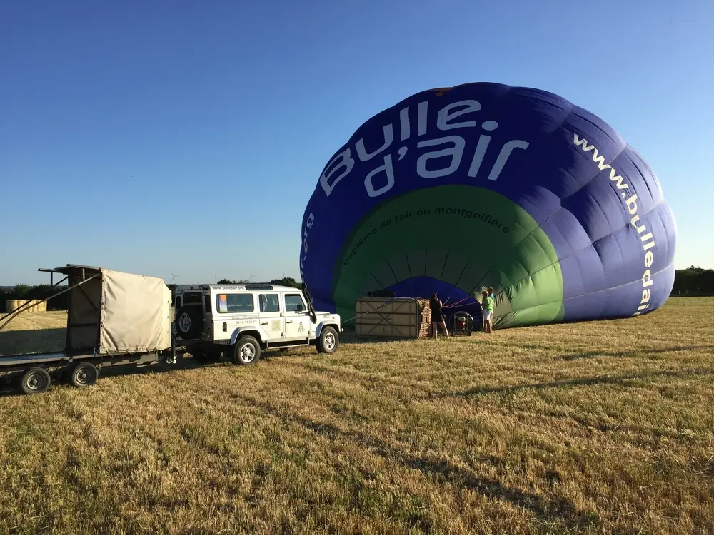 Vol en montgolfière vers Nozay, juin 2015