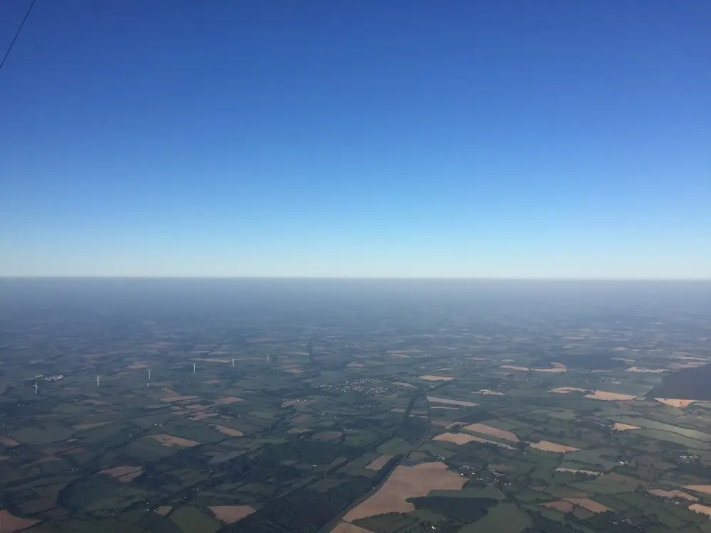 Vol en montgolfière vers Le Poteau à Lusanger, mai 2018